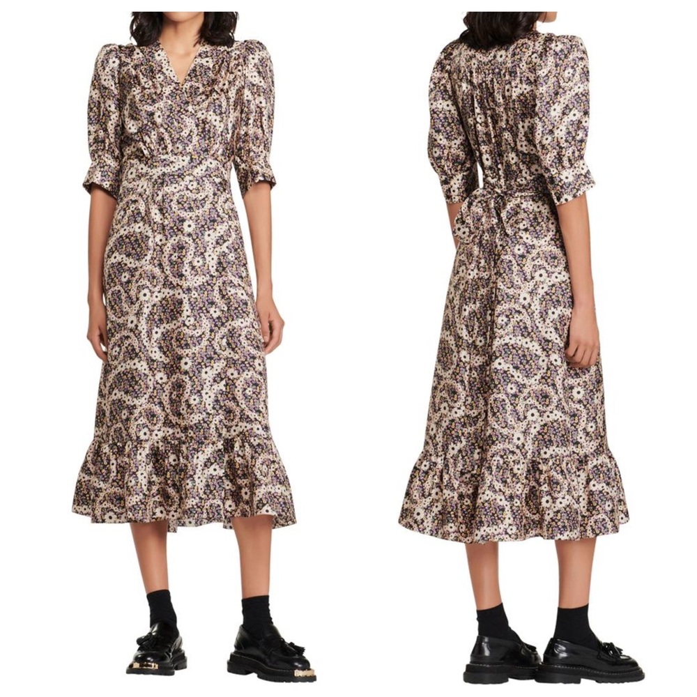 Sandro Enrika Paisley Floral Wrap Dress | 34 (XS)